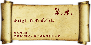 Weigl Alfréda névjegykártya